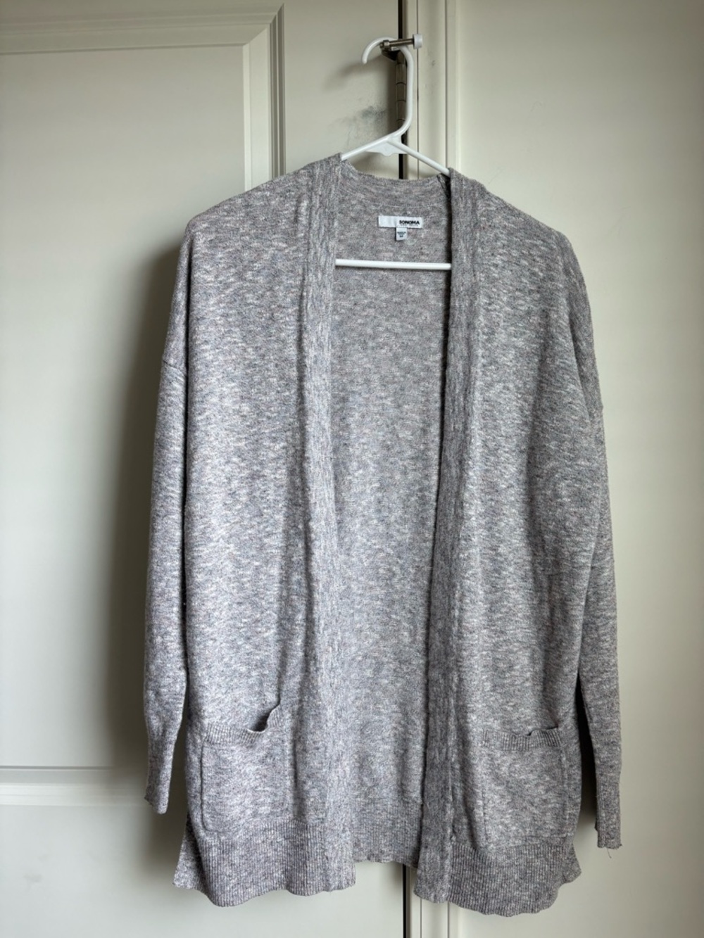Sonoma Heather Gray Open-Front Cardigan